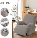 TAOCOCO Recliner Cover 4-Pieces, Recliner Stretch Sofa Slipcover, Recliner - Image 3