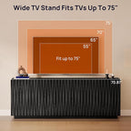 70" Fluted TV Stand for TVs Up to 50/55/65/75", Mid-Century Modern - Image 4