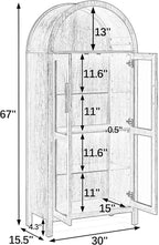 67" Tall Display Cabinet with Glass Doors, Glass Display Case Storage Cabinets - Image 2
