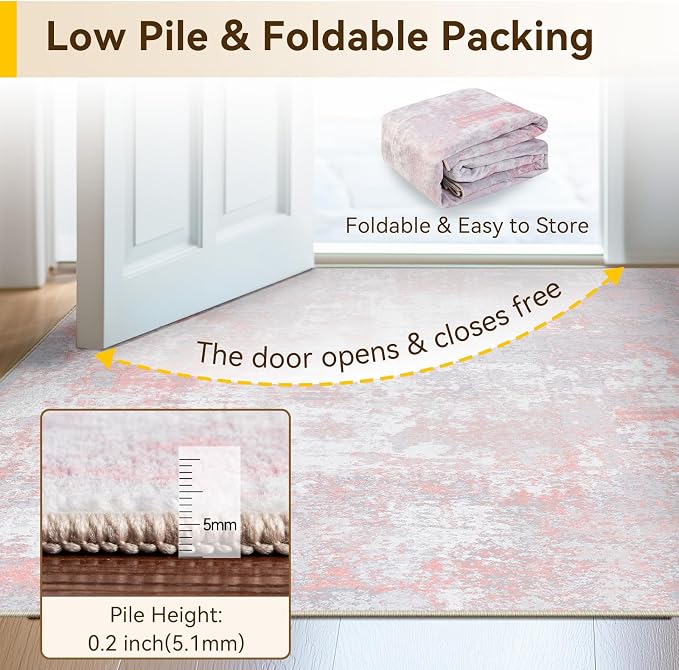 RELEANY Washable Area Rugs 9'x12' Non-Slip Modern Abstract Soft - Image 8