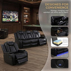 2-Piece Leather Power Recliner Sofa Set - Image 4