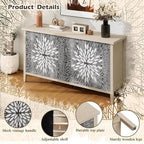 58" Carved Sideboard Buffet Cabinet - Image 5