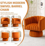 Swivel Accent Barrel Chair Set of 2- Cute Comfy Small Round 360° Arm Chair - Image 6