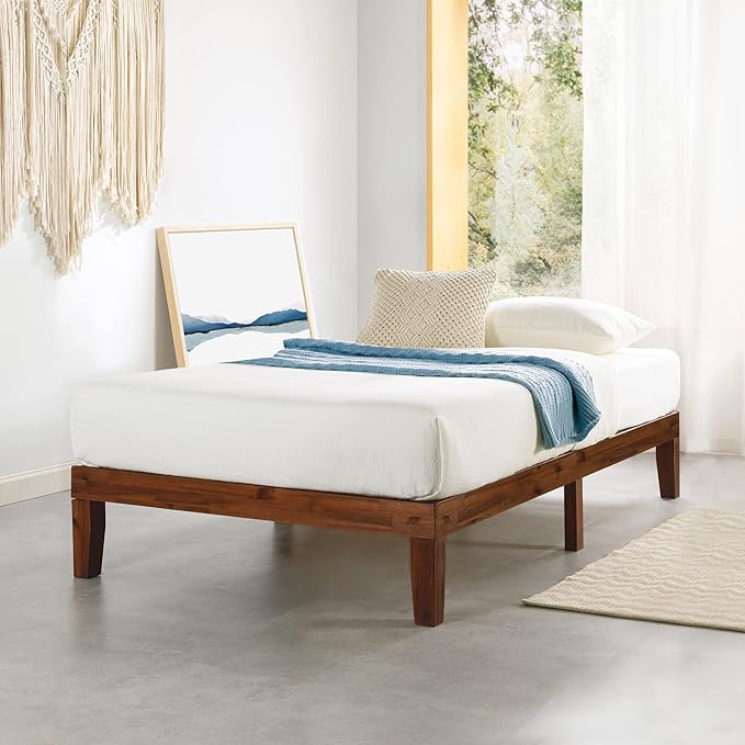 Mellow Naturalista Classic 12-Inch Solid Wood Platform Bed | Wooden Slats by MELLOW