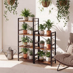 Tangkula 3-Tier Industrial Bookshelf, 16.5" Width Wooden Open Bookcase - Image 9