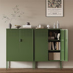 Metal Storage Cabinet, 2 Door TV Stand, Metal Mesh Accent Cabinet, Magnetic - Image 2