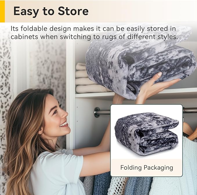 RELEANY Washable Area Rugs Square 9ft Non-Slip Modern Abstract Soft - Image 5