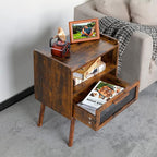Lerliuo Rattan Nightstand, Boho Side Table - Image 7