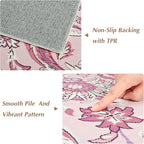 Area Rugs for Living Room, Washable 5x7 Area Rug for Bedroom, Floral Non-Slip - Image 4