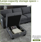 150.4" Large Sectional Couches for Living Room, 8 Seater L Shaped Modular - Image 5
