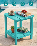 SERWALL Double Adirondack Side Table End Table Set of 2- Tiffany - Image 4