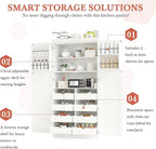 VilroCaz Freestanding Kitchen Pantry Tall Storage Cabinet, Wooden Kitchen - Image 5