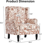 Pia Ricco Set of 2 Floral Accent Chairs, High Back Upholstered Armchairs - Image 2