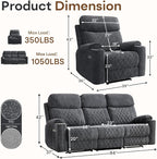 HAOMARKETS 3-Piece Power Recliner Sofa Set - Image 2