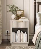 Akxomel Fluted Nightstands Set of 2, Wooden Night Stand - Image 4