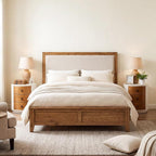 HOMPUS Round 3 Drawer Nightstand Set 2, Farmhouse Chest of Drawers, No Assemble - Image 2