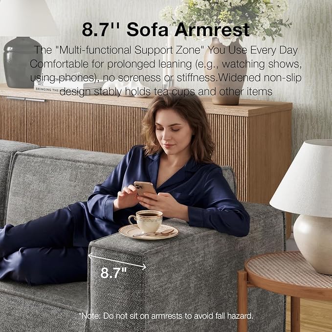 Novilla 84.3" Modular Sectional Sofa, No Assembly Cloud Sectional Couch - Image 6