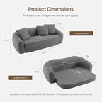 SICOTAS 90.6" Curved Convertible Sofa Couch Bed - Image 2