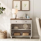 WAMAPT Rustic White Buffet Cabinet - Image 3