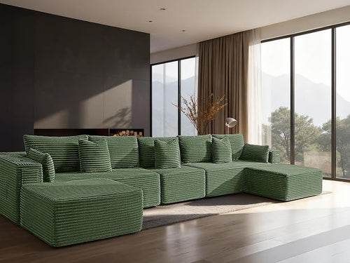 168" Cloud Sectional Couch, Comfort U Shaped Sofa by VYUXWO