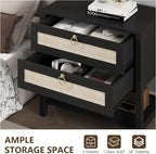 Xixini Nightstand wih 2 Drawers & Open Shelf, Small Mid Century Modern Night - Image 7