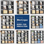 Mavivegue Book Shelf, 9 Cube Storage Organizer, DIY Bookcase, Metal Cube - Image 7