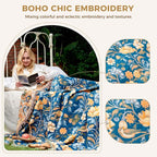 LUTBM Boho Throw Blanket for Couch Sofa Chair Cotton Summer Blankets for - Image 4