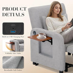 Convertible Sleeper Chair-Fabric Futon Sofa Bed, Single Sleeper Sofa, Small - Image 4