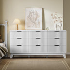 BORNOON 63" Long Dresser for Bedroom, 9-Drawer Fluted Dresser, Extra-Wide Wood - Image 4