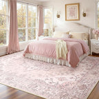 RELEANY Area Rugs 6'x9' Washable Non-Slip, Floral Vintage Distress Print - Image 3