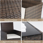 DUMOS 3-Piece Patio Furniture Set, All-Weather Outdoor Wicker Chairs - Image 5