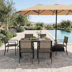 Aoxun 8-Piece Patio Table and Chairs Set & 15ft Patio Umbrella by Aoxun