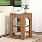weselon End Table with 3-Tier Storage, Mid-Century Modern Side Table with by WelcometoFurnitureSalon