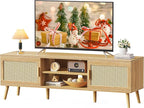SUPERJARE Boho TV Stand for 65 Inch TV, Entertainment Center by SUPERJARE