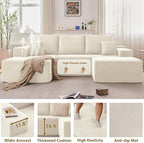 107" Comfy U-Shaped Sectional Modern Boneless Corduroy Couch - Image 5