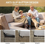 JOYURE 5 Piece Wicker Patio Furniture Set, Outdoor Conversation Sectional Sofa - Image 5