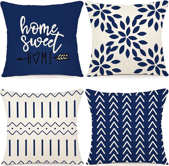 YCOLL Pillow Covers 16x16 Set of 4, Modern Sofa Throw Pillow Cover, Decorative by PillowCoversExpert