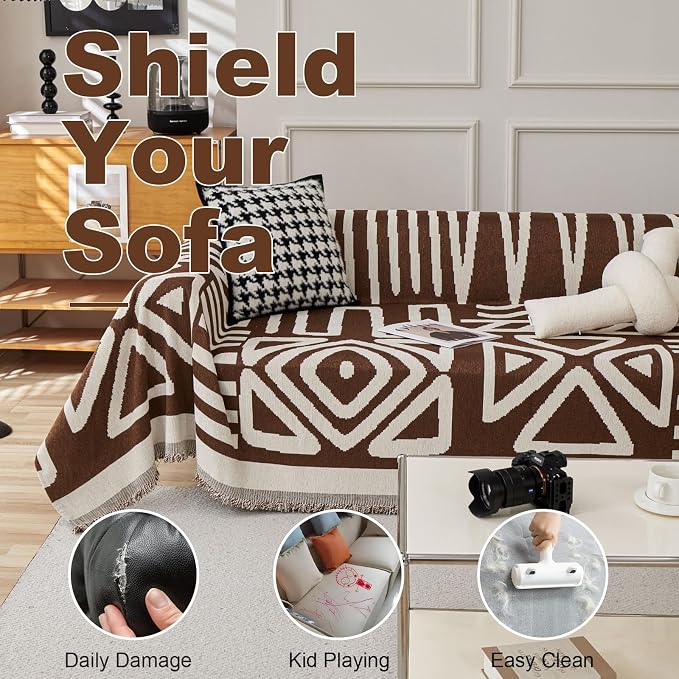 VClife Boho Couch Covers for Dog, Non Slip Pet Furniture Protector Soft Thick - Image 5