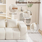 119" Boneless Couch, Oversized Cloud L Shaped Couch, Modular Sectional 4 Seater - Image 5