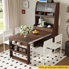 Spaco 2-in-1 Folding Dining Table and Buffet Cabinet Set, Compact Pull-Out - Image 9