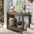 Besiost 47" Farmhouse Wood Entryway Table Narrow Console Table - Image 4