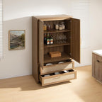 SICOTAS Armoire Wardrobe Closet, Larger Rattan Armoires Wardrobe Cabinet - Image 2