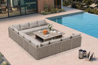 PURPLE LEAF Patio Furniture Set 13 Pieces Patio Seating Sofas Aluminum by PURPLELEAF