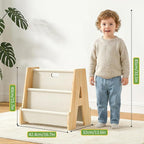XiaZ Kids Bookshelf Wooden Montessori Toddler Bookshelf Solid Pine A-Frame - Image 2