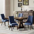COLAMY Fabric Side Dining Chairs Set of 4, Wingback Upholstered Dining Room by COLAMYHOME