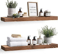 36x8x1.6 inch Floating Shelves Set of 2 – Solid Wood Rustic Brown Wall Mounted by YLYHSST