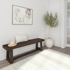 Plank+Beam 60 Inch Farmhouse Dining Bench, Solid Wood Entryway Bench, Wooden - Image 6