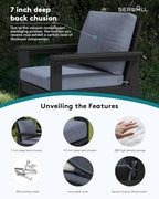 SERWALL HDPE Patio Conversation Set, 6-piece Sectional Outdoor Furniture Set - Image 4