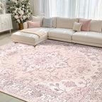 RELEANY Area Rugs 8'x10' Washable Non-Slip, Floral Vintage Distress Print - Image 2