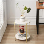 Gawicpy 2 Tier Round Side Table, Folding End Tables Coffee Table Simplistic - Image 5